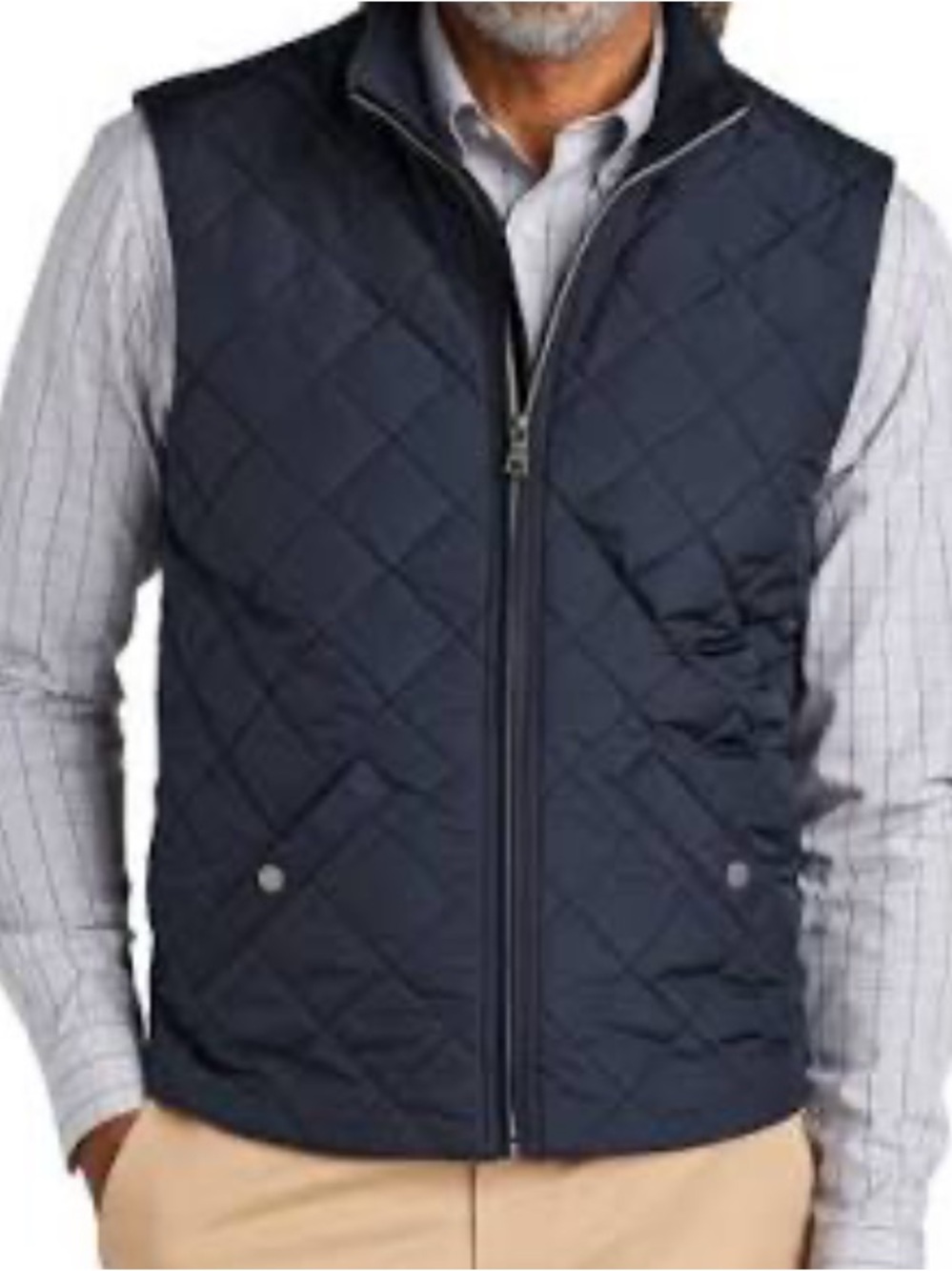 Brooks Brothers Men's Navy Quilted Vest Reversible Large